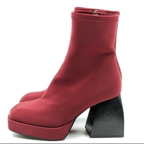 New Jeffrey Campbell Dauphin Wine Square Toe Boot size 7 - Picture 7 of 7